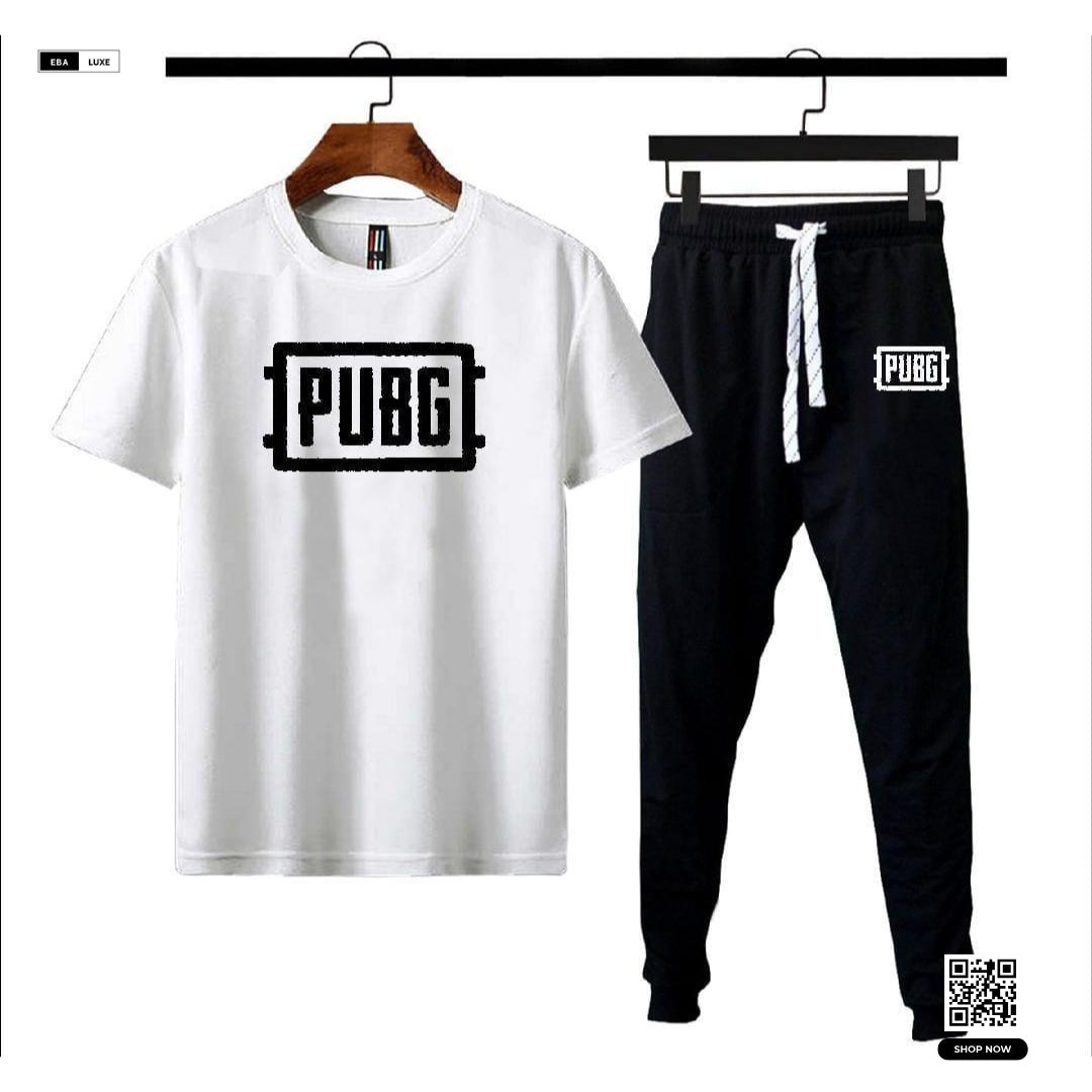 PUBG Themed Men’s Multi Colour Track Suit – Graphic Sublimation Cotton T-Shirt & Trouser