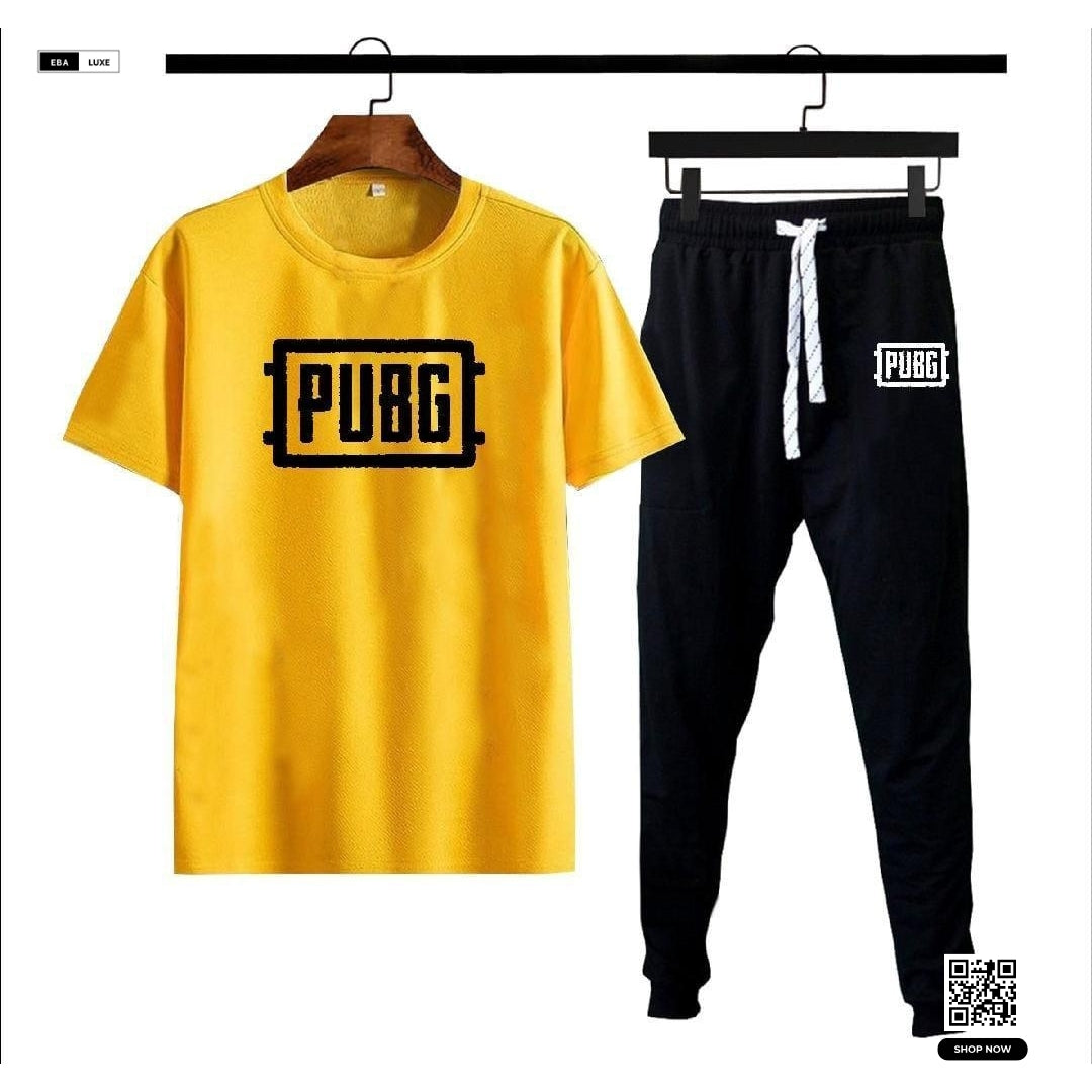 PUBG Themed Men’s Multi Colour Track Suit – Graphic Sublimation Cotton T-Shirt & Trouser