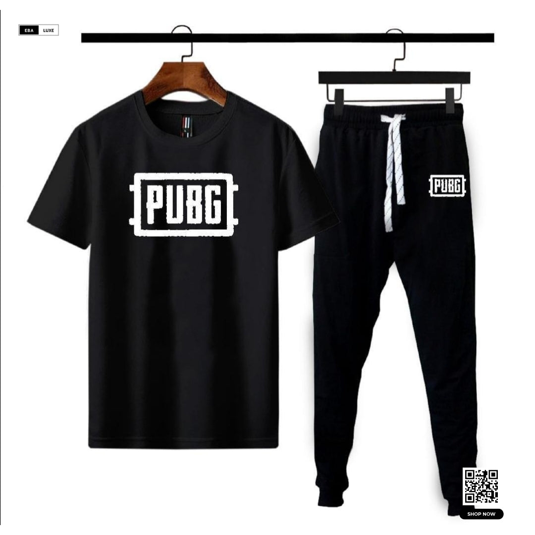 PUBG Themed Men’s Multi Colour Track Suit – Graphic Sublimation Cotton T-Shirt & Trouser