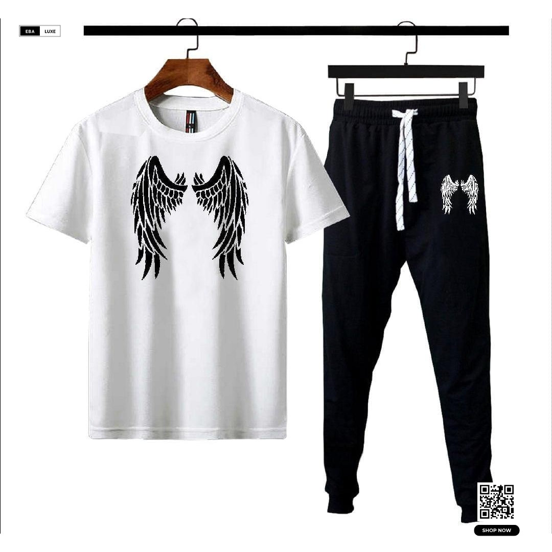 Men’s Multi-Color Eagle Wings Graphic Sublimation Cotton Track Suit – 1 Pc Set
