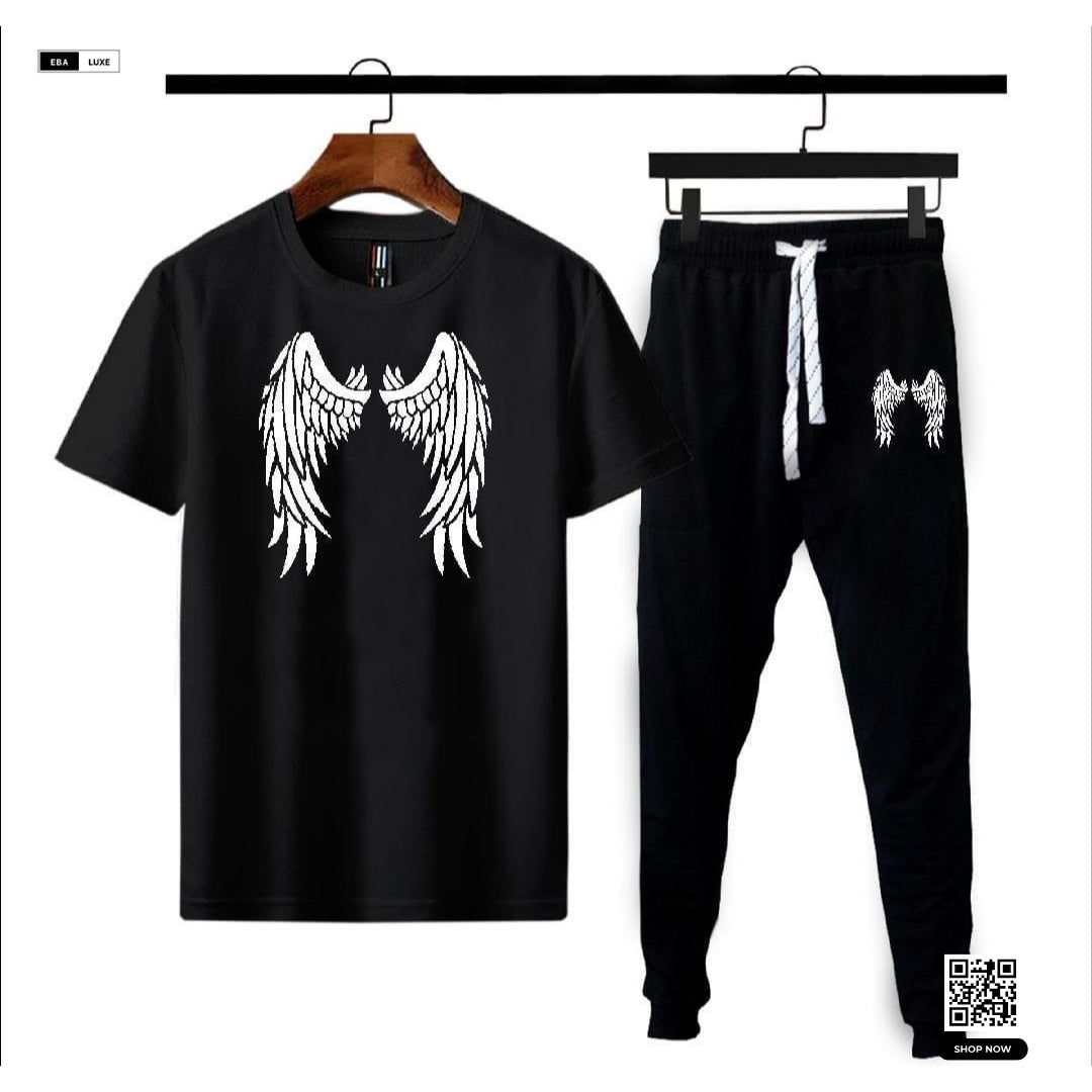 Men’s Multi-Color Eagle Wings Graphic Sublimation Cotton Track Suit – 1 Pc Set