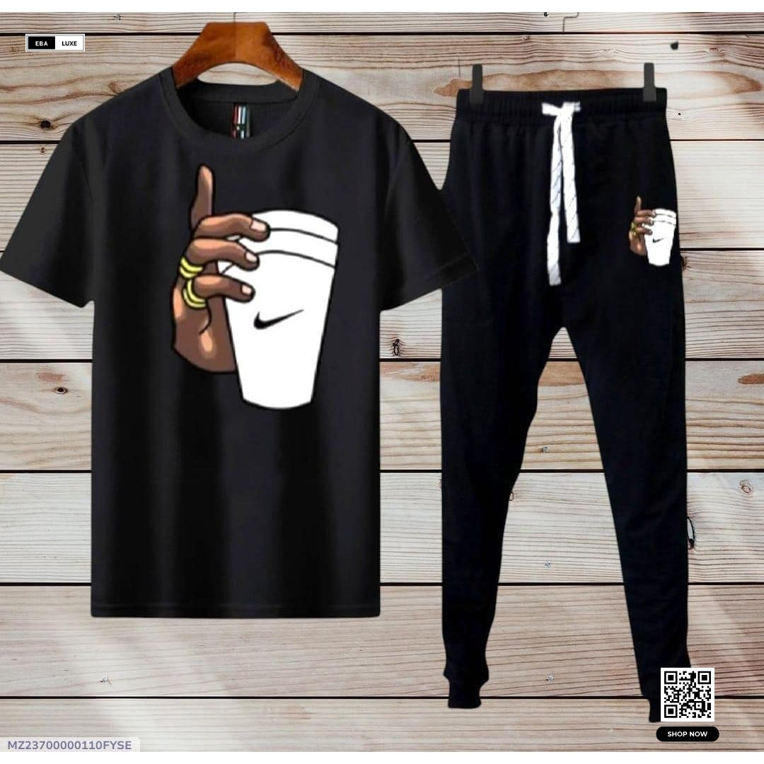 Men's Dri Fit Glass Print Track Suit – 2-Piece Multicolour Gym & Casual Wear Set