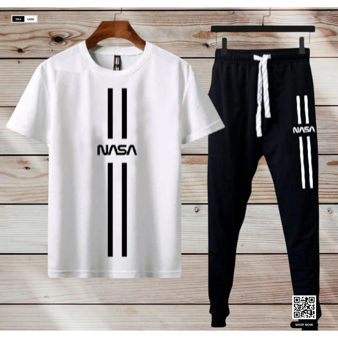 Men's Dri Fit NASA Print Track Suit – 2-Piece Multicolour Sporty & Casual Wear Set