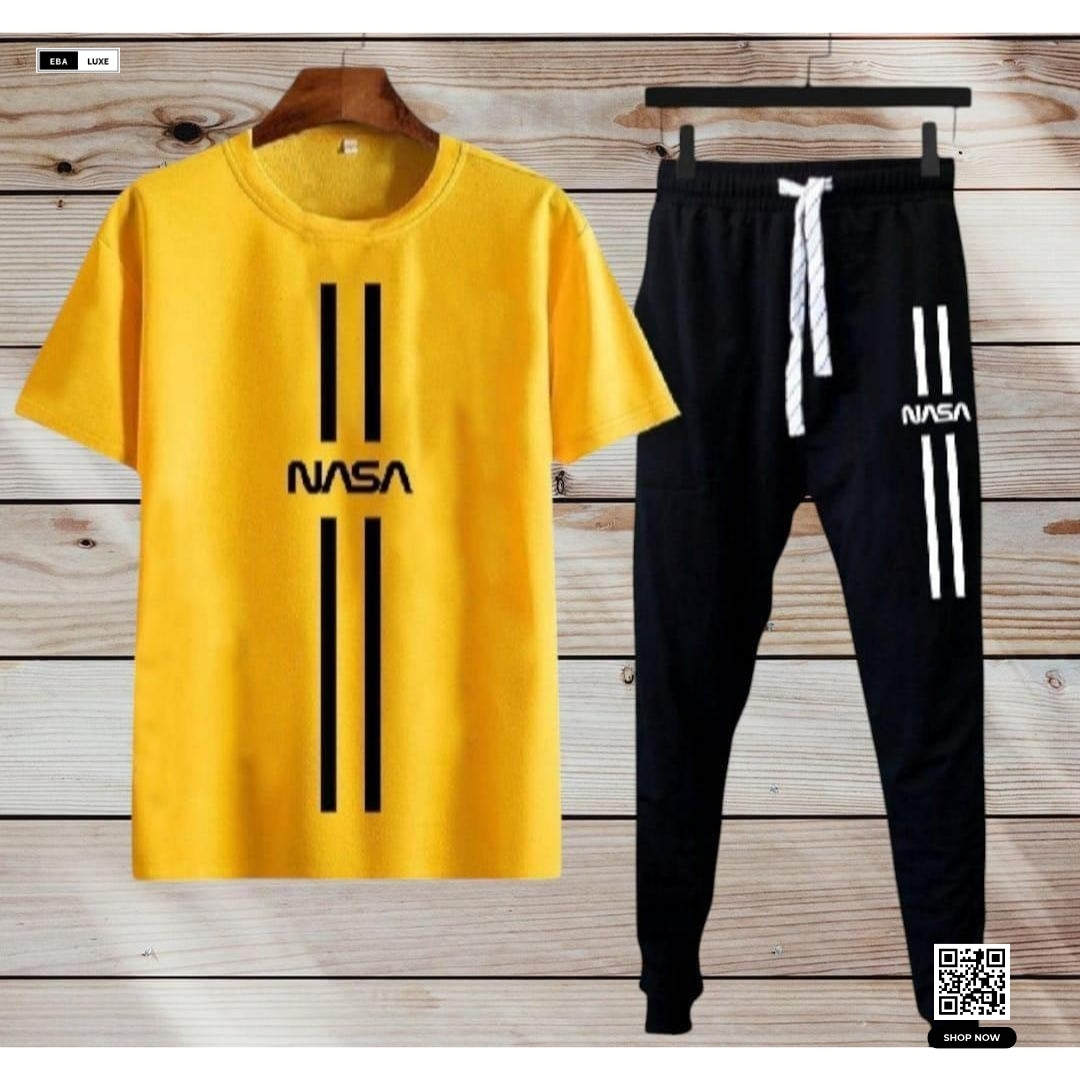 Men's Dri Fit NASA Print Track Suit – 2-Piece Multicolour Sporty & Casual Wear Set