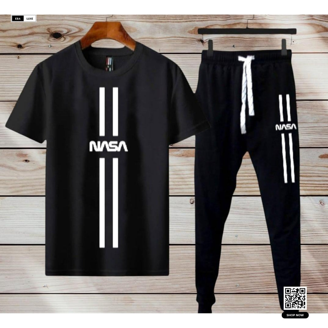 Men's Dri Fit NASA Print Track Suit – 2-Piece Multicolour Sporty & Casual Wear Set