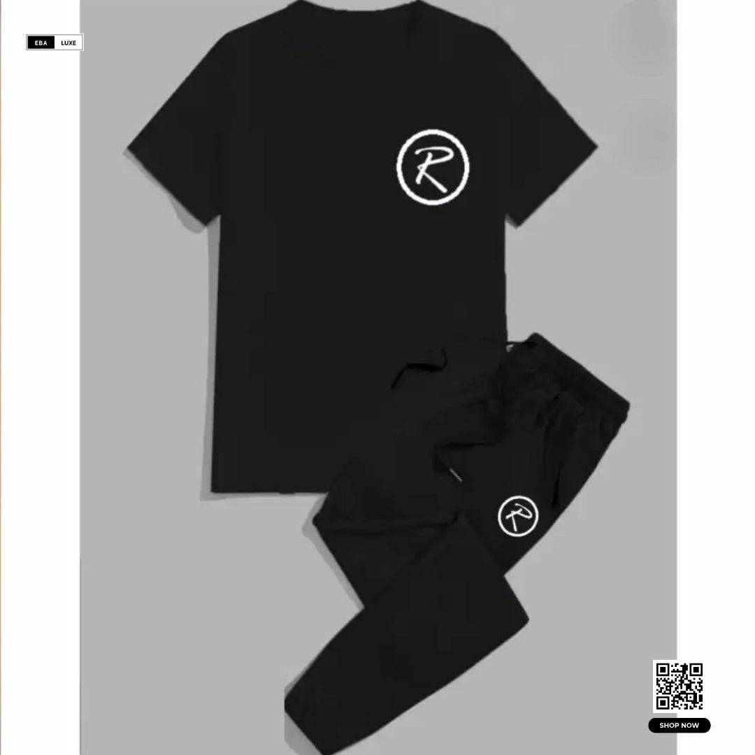 Men's Dri Fit Printed Track Suit – 2-Piece Lightweight Activewear Set