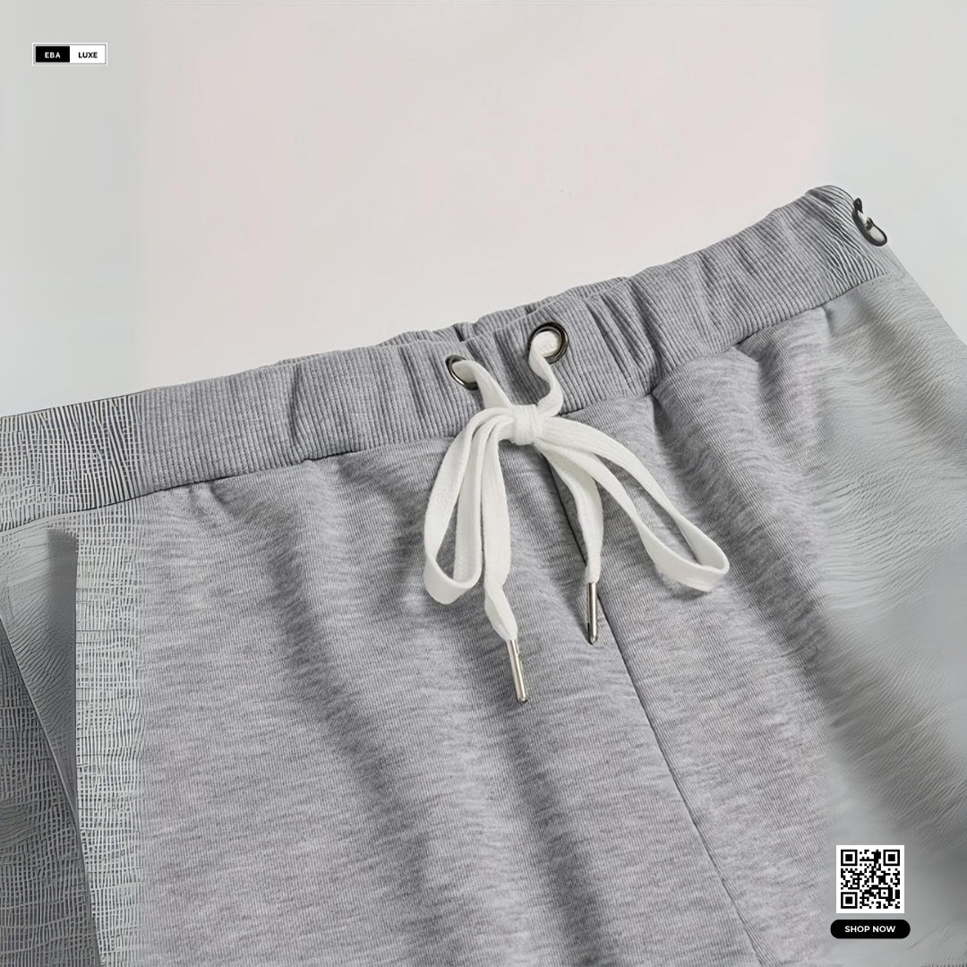Men’s Graphic Fleece Tracksuit – KING & Smiley Design – Grey 2-Pcs
