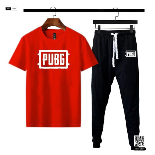 PUBG Themed Men’s Multi Colour Track Suit – Graphic Sublimation Cotton T-Shirt & Trouser