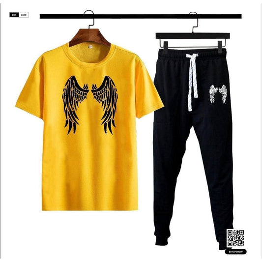 Men’s Multi-Color Eagle Wings Graphic Sublimation Cotton Track Suit – 1 Pc Set