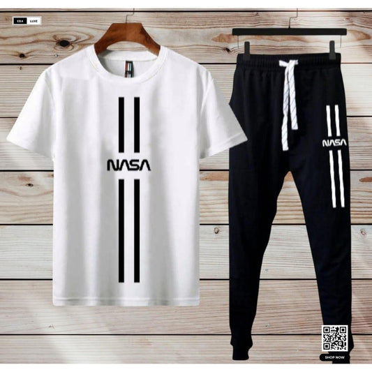 Men's Dri Fit NASA Print Track Suit – 2-Piece Multicolour Sporty & Casual Wear Set